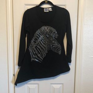 DG2 black zebra long sleeve cotton shirt